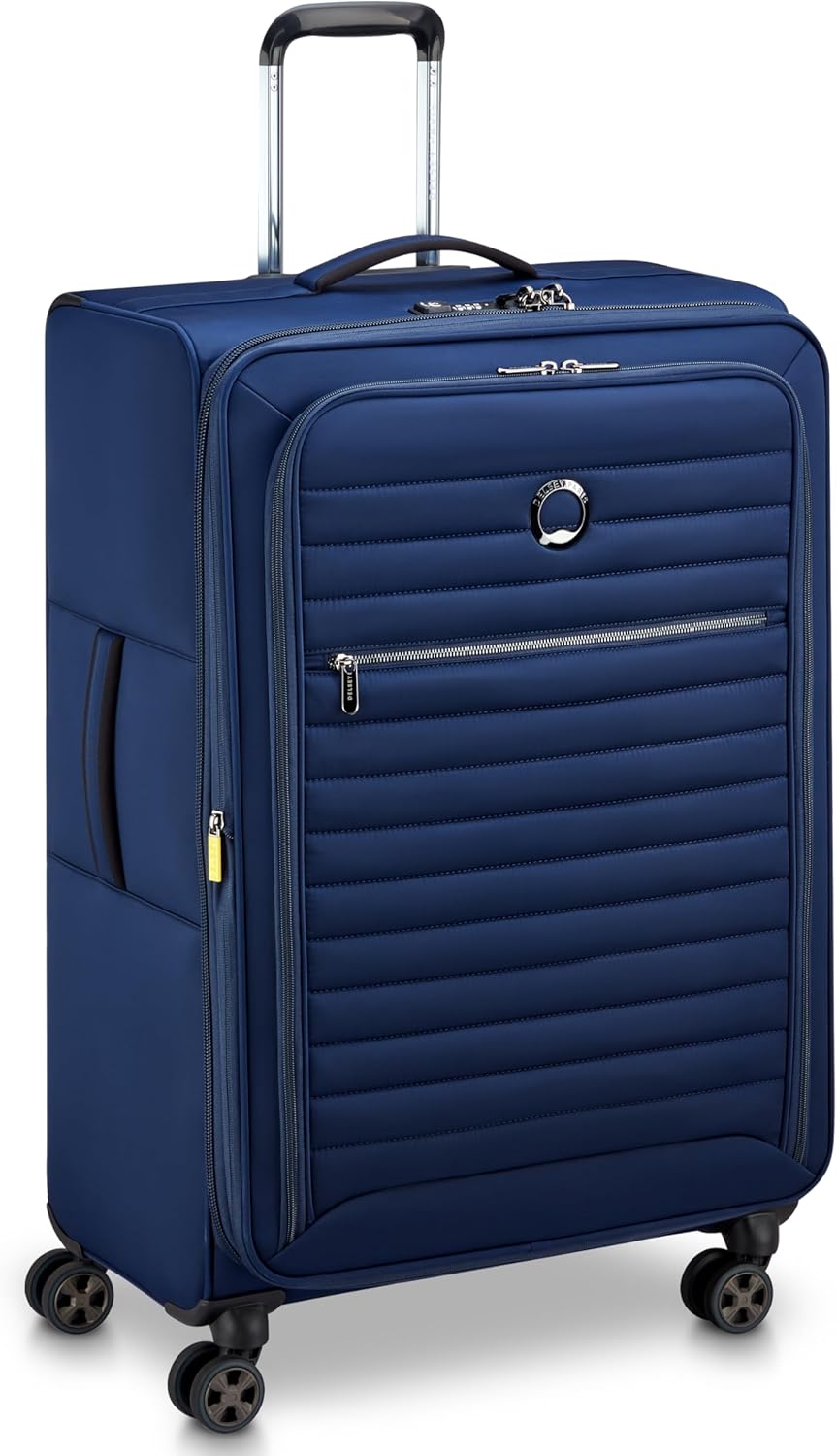 DELSEY PARIS Cruise 3.0 Softside Expandable Luggage with Spinner Wheels, Black, Carry On 20 Inch