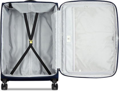 DELSEY PARIS Cruise 3.0 Softside Expandable Luggage with Spinner Wheels, Black, Carry On 20 Inch