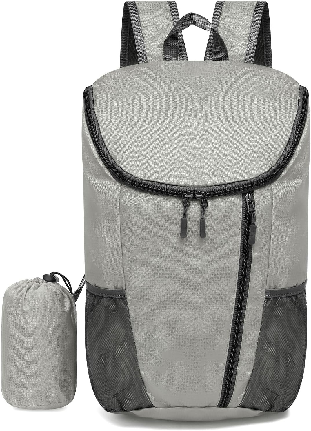 Hiking Backpack, 20L Packable Daypack for Men Women, Nylon with Adjustable Straps, Lightweight Waterproof Outdoor Camping Travel, Black