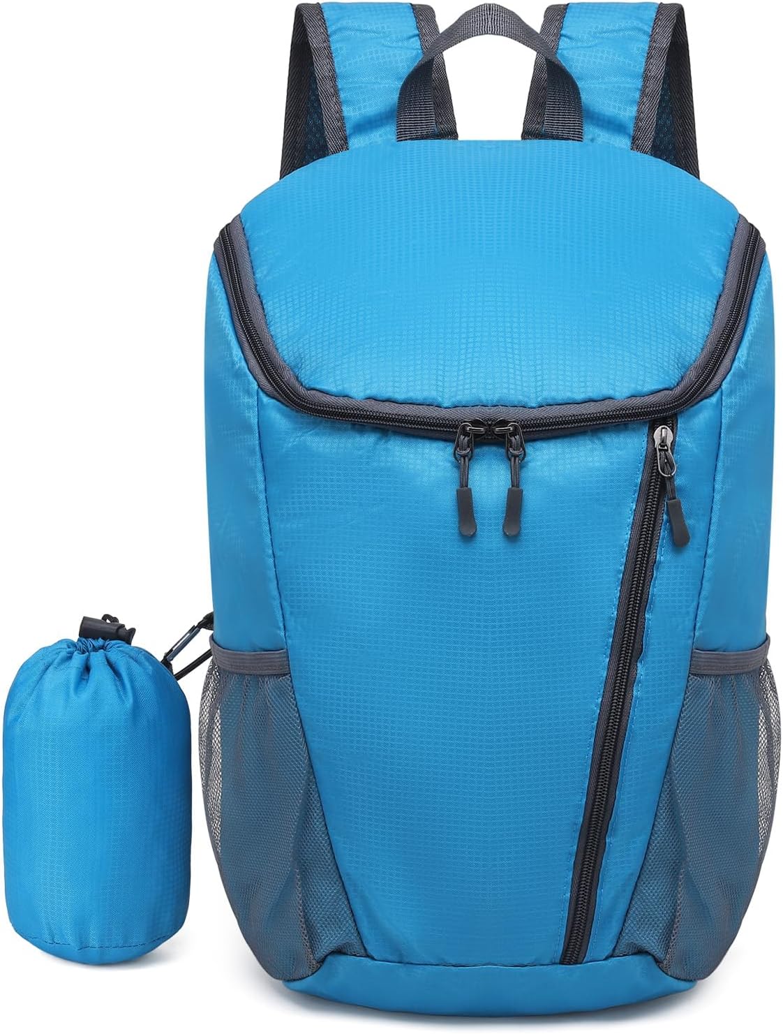 Hiking Backpack, 20L Packable Daypack for Men Women, Nylon with Adjustable Straps, Lightweight Waterproof Outdoor Camping Travel, Black