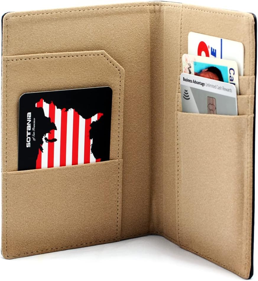 Leather Passport and Credit Card Holder RFID Blocking Bifold Travel Wallet … (USA_PINK)