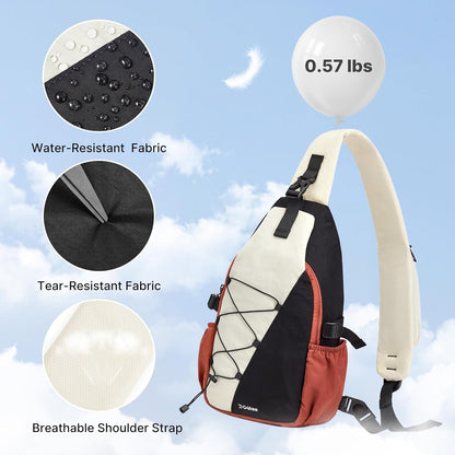 RFID Blocking Sling Bag for Men Women, Crossbody Bags Hiking Travel | Lightweight Water-repellent Nylon Sling Bag, Strap Phone Holder, Quick-release Buckle, Dark Green