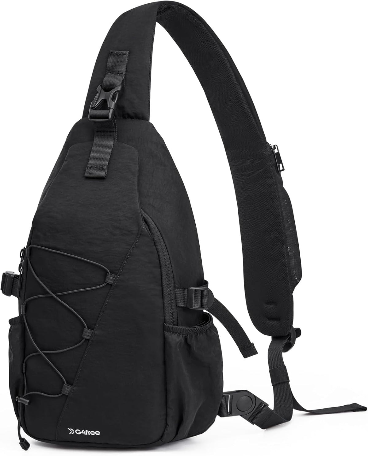 RFID Blocking Sling Bag for Men Women, Crossbody Bags Hiking Travel | Lightweight Water-repellent Nylon Sling Bag, Strap Phone Holder, Quick-release Buckle, Dark Green