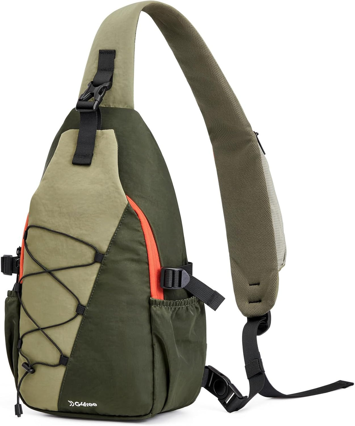 RFID Blocking Sling Bag for Men Women, Crossbody Bags Hiking Travel | Lightweight Water-repellent Nylon Sling Bag, Strap Phone Holder, Quick-release Buckle, Dark Green