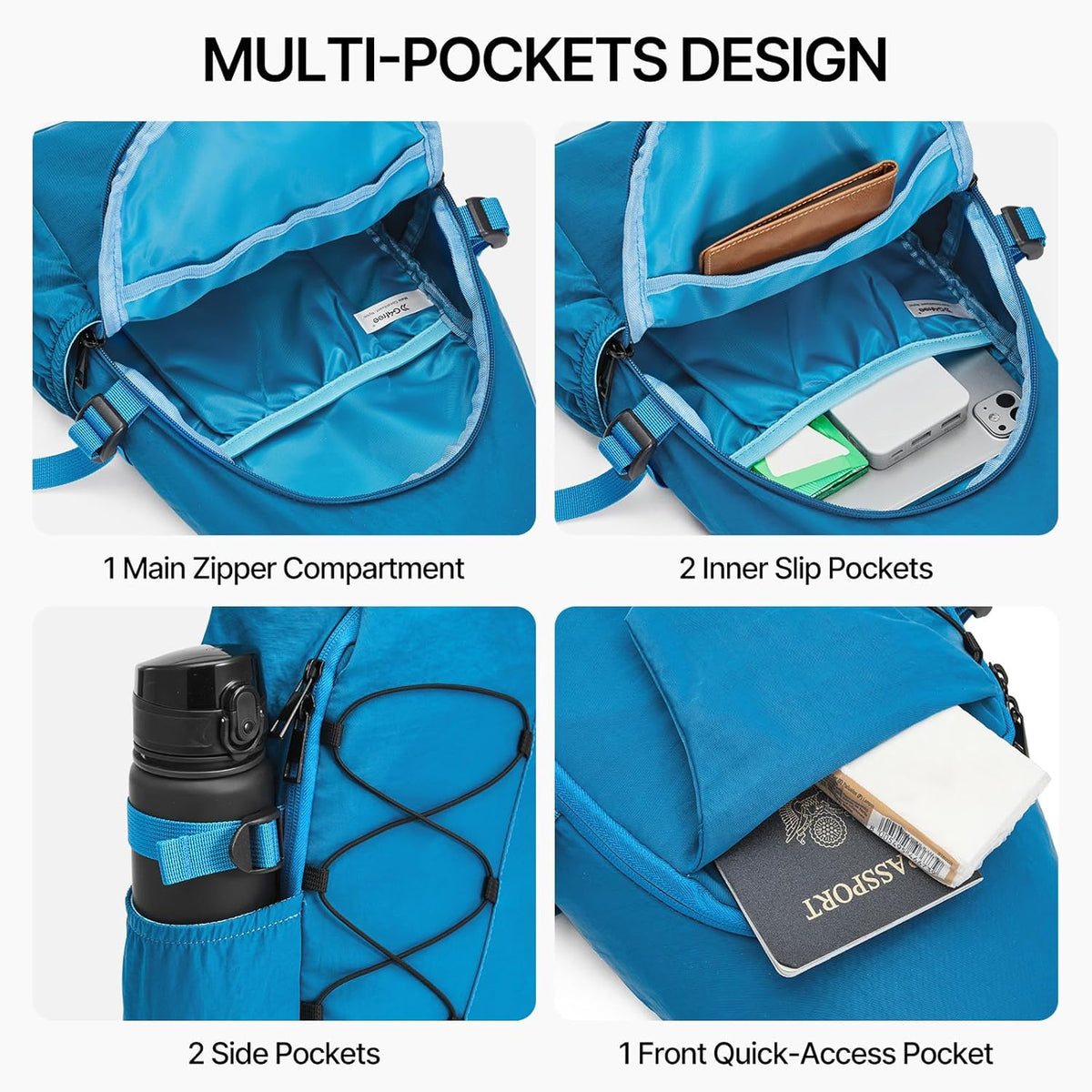 RFID Blocking Sling Bag for Men Women, Crossbody Bags Hiking Travel | Lightweight Water-repellent Nylon Sling Bag, Strap Phone Holder, Quick-release Buckle, Dark Green