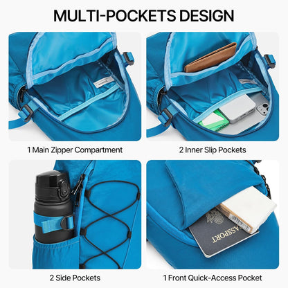 RFID Blocking Sling Bag for Men Women, Crossbody Bags Hiking Travel | Lightweight Water-repellent Nylon Sling Bag, Strap Phone Holder, Quick-release Buckle, Dark Green