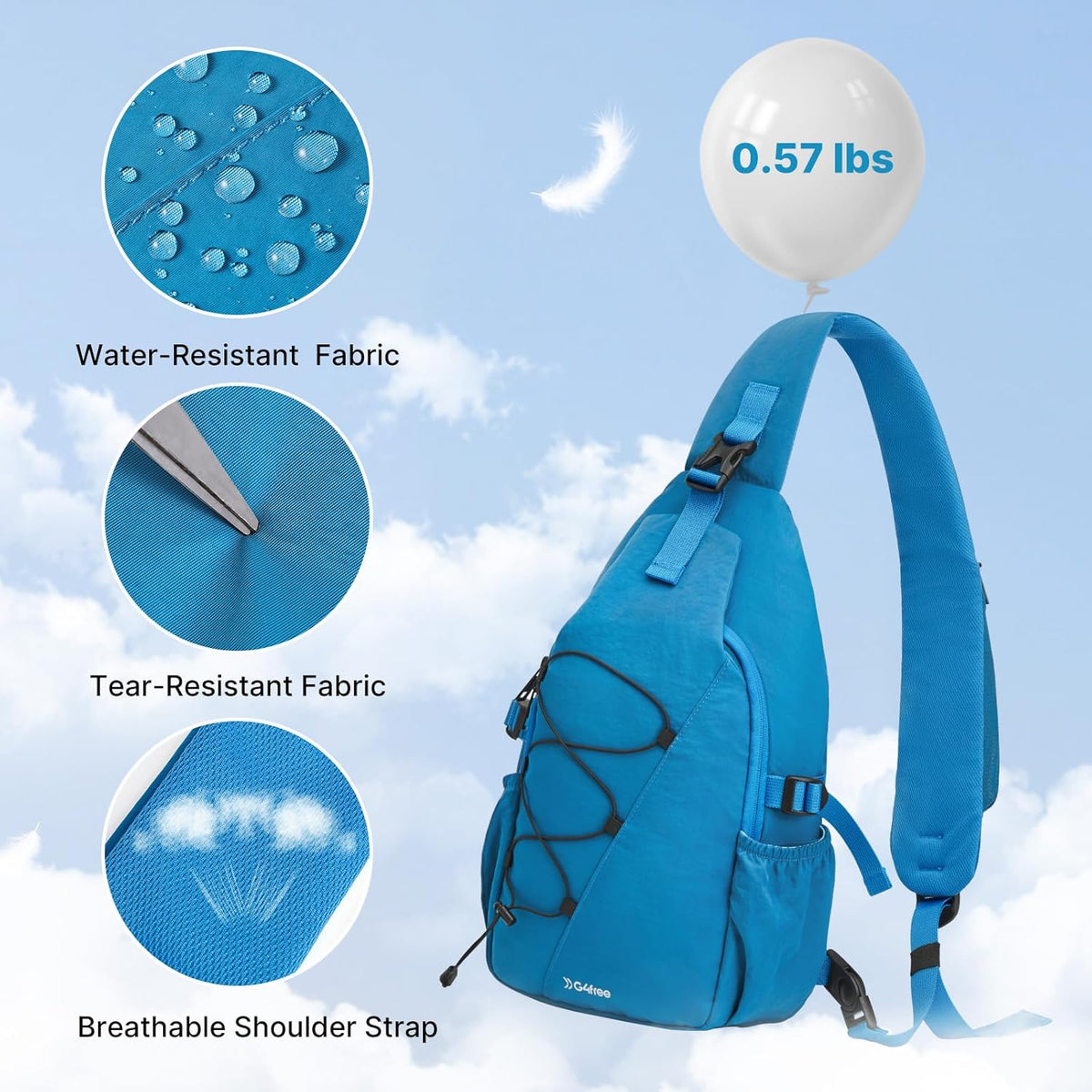 RFID Blocking Sling Bag for Men Women, Crossbody Bags Hiking Travel | Lightweight Water-repellent Nylon Sling Bag, Strap Phone Holder, Quick-release Buckle, Dark Green
