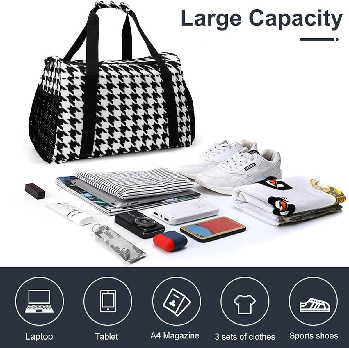 Gym Travel Bag Sports Duffel Simple Weekender Overnight Bag Men Women Workout Short Trip