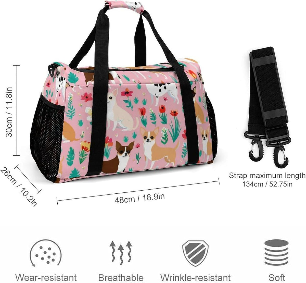 Gym Travel Bag Sports Duffel Simple Weekender Overnight Bag Men Women Workout Short Trip