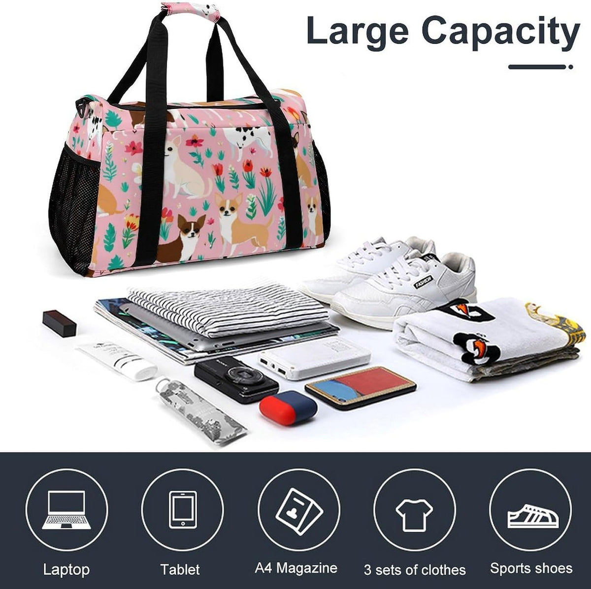 Gym Travel Bag Sports Duffel Simple Weekender Overnight Bag Men Women Workout Short Trip