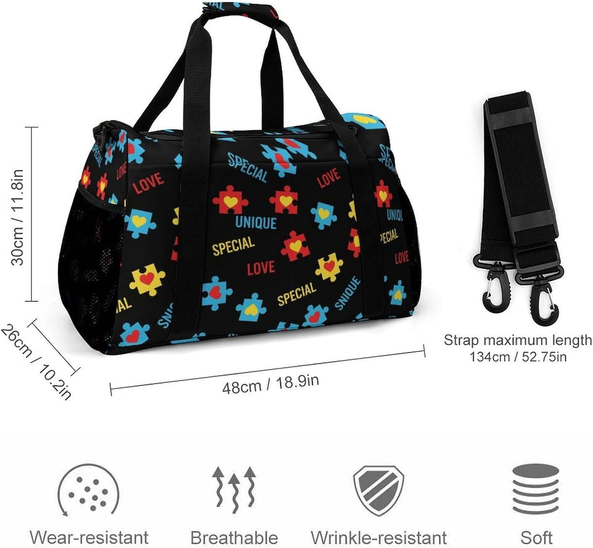Gym Travel Bag Sports Duffel Simple Weekender Overnight Bag Men Women Workout Short Trip