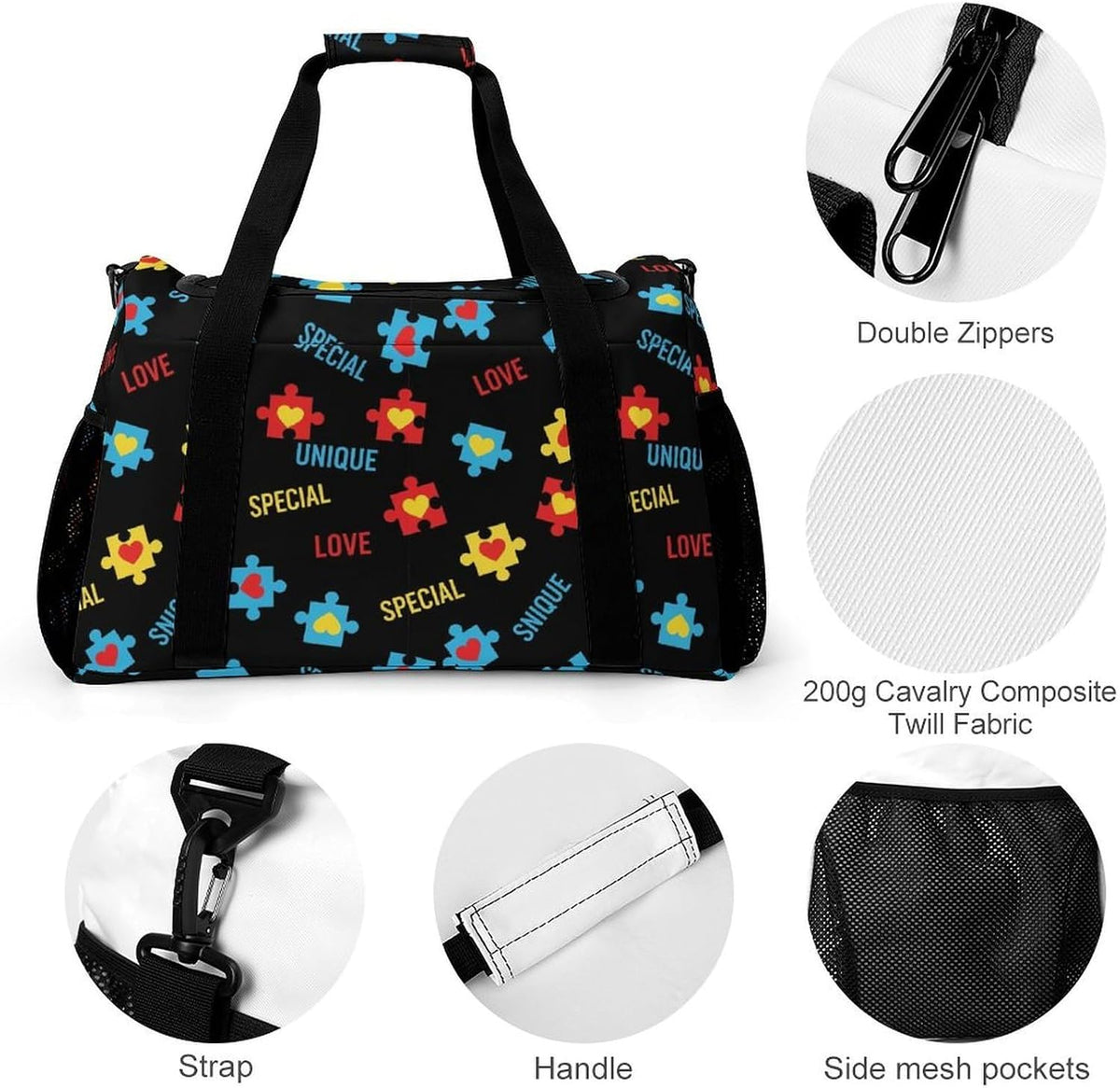 Gym Travel Bag Sports Duffel Simple Weekender Overnight Bag Men Women Workout Short Trip