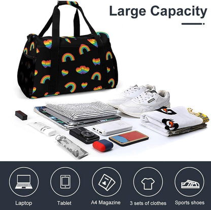Gym Travel Bag Sports Duffel Simple Weekender Overnight Bag Men Women Workout Short Trip