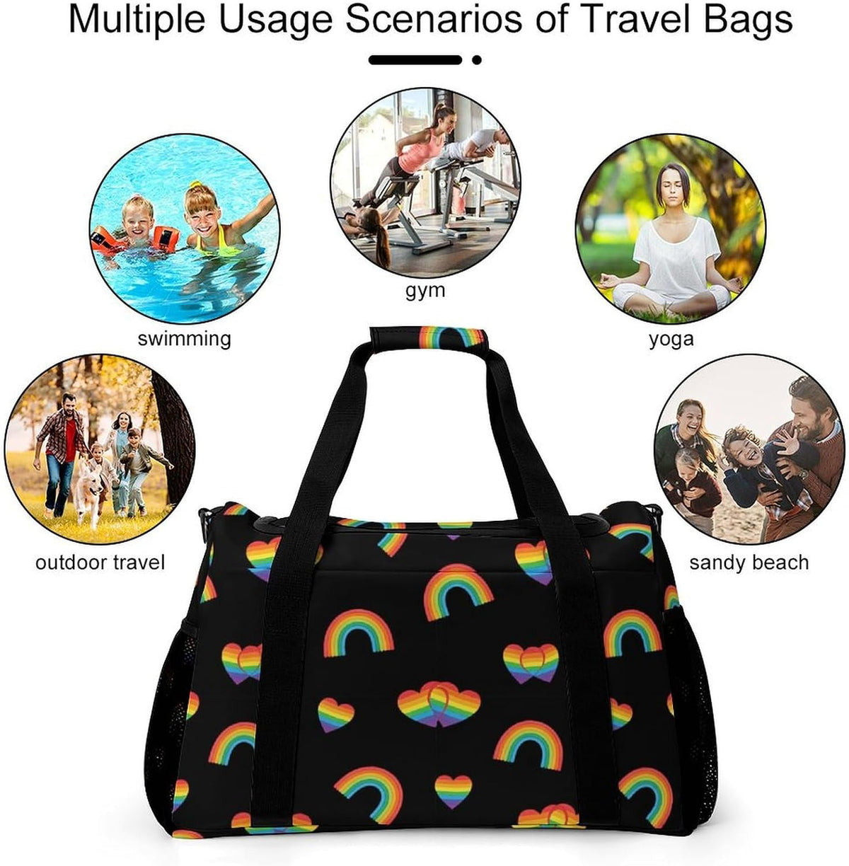 Gym Travel Bag Sports Duffel Simple Weekender Overnight Bag Men Women Workout Short Trip