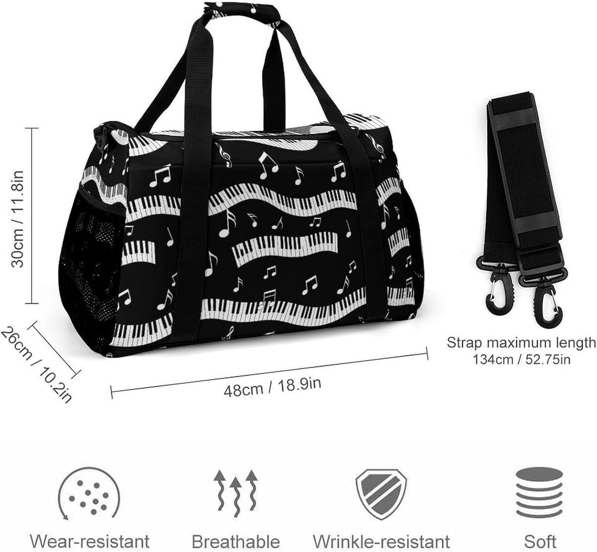 Gym Travel Bag Sports Duffel Simple Weekender Overnight Bag Men Women Workout Short Trip