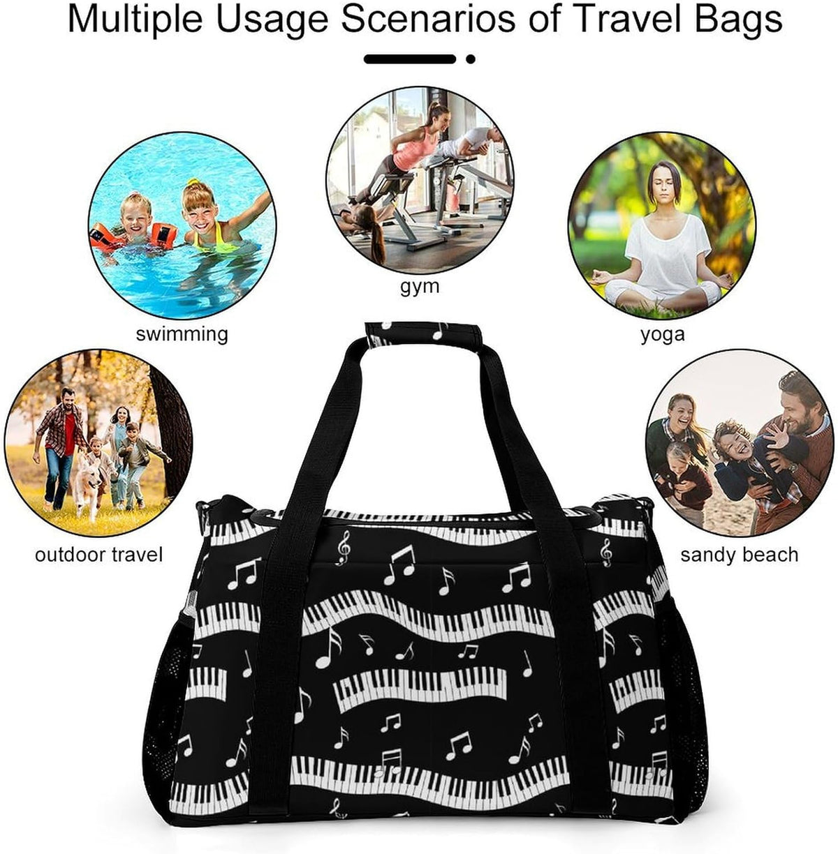Gym Travel Bag Sports Duffel Simple Weekender Overnight Bag Men Women Workout Short Trip