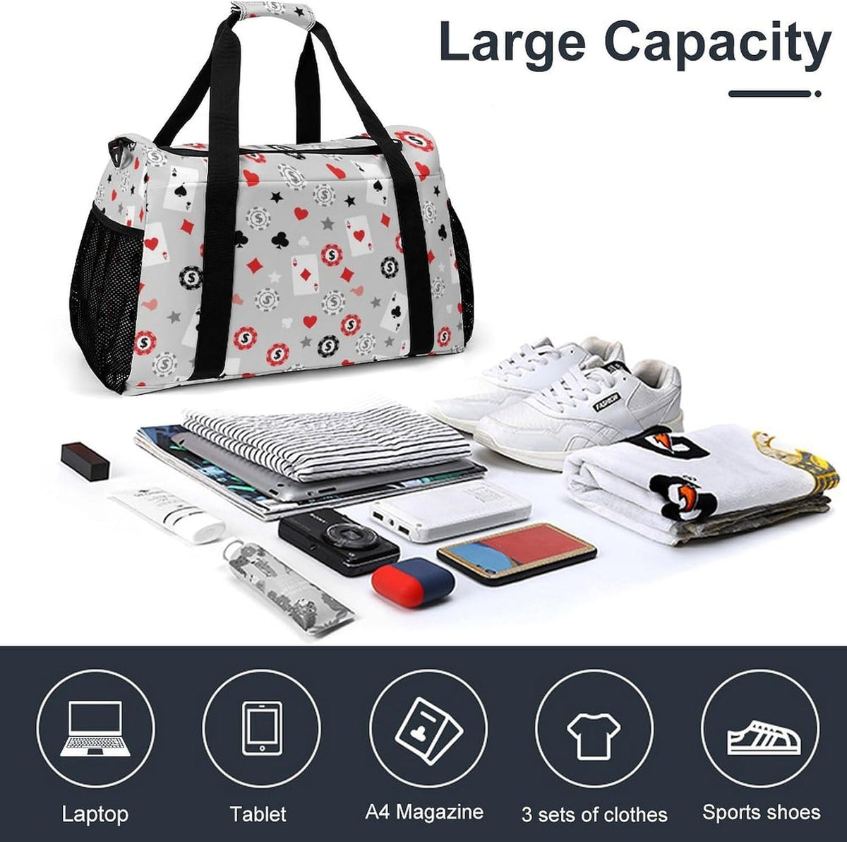 Gym Travel Bag Sports Duffel Simple Weekender Overnight Bag Men Women Workout Short Trip