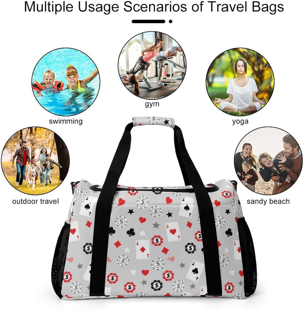 Gym Travel Bag Sports Duffel Simple Weekender Overnight Bag Men Women Workout Short Trip