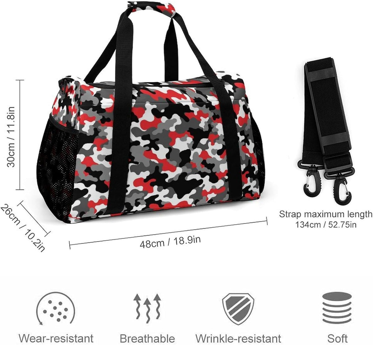 Gym Travel Bag Sports Duffel Simple Weekender Overnight Bag Men Women Workout Short Trip