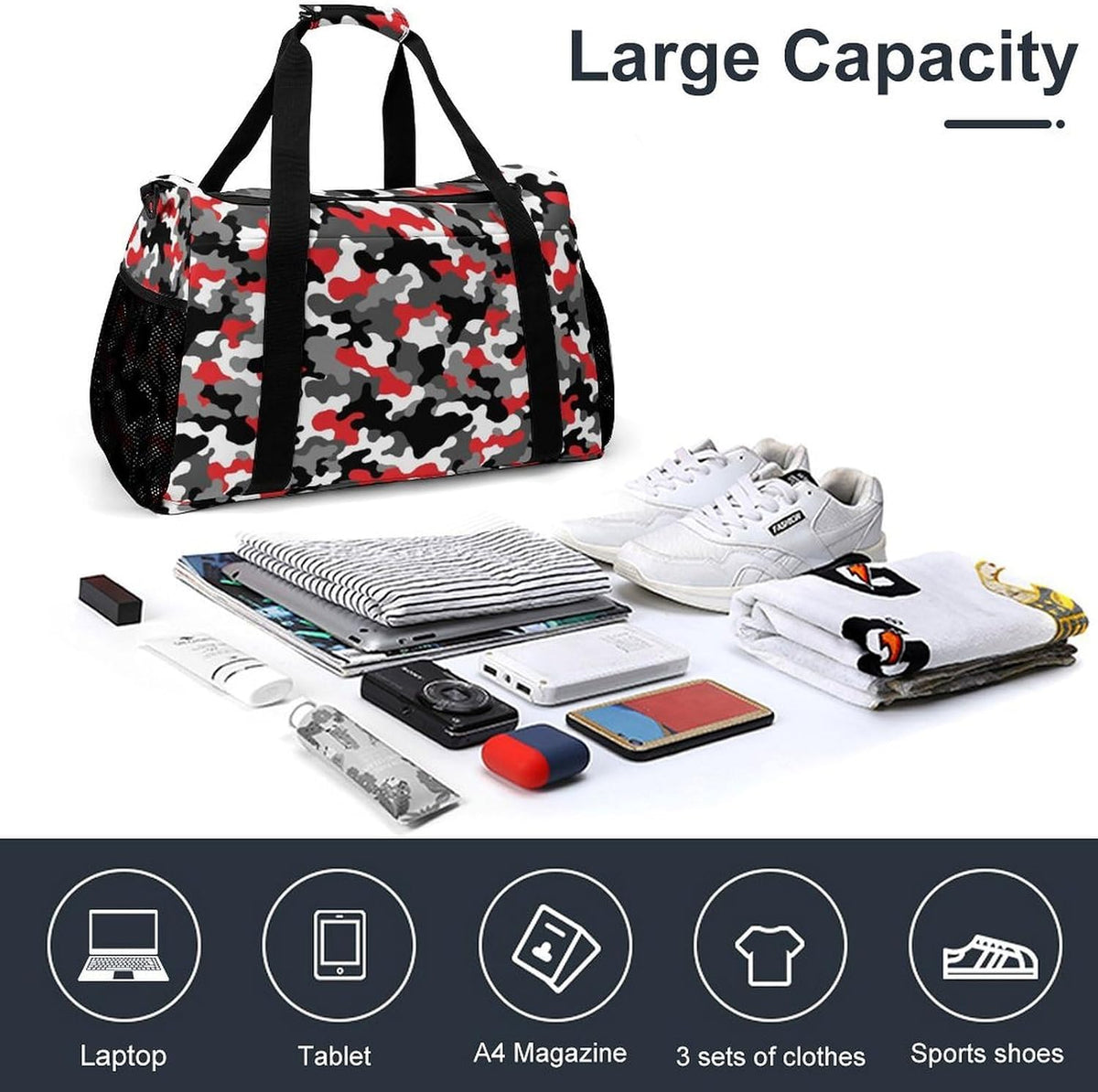 Gym Travel Bag Sports Duffel Simple Weekender Overnight Bag Men Women Workout Short Trip