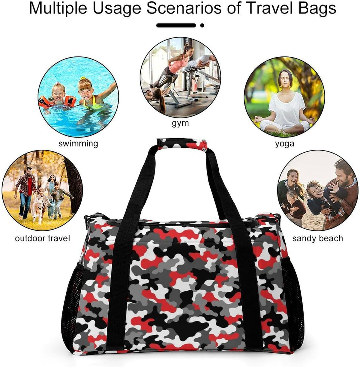 Gym Travel Bag Sports Duffel Simple Weekender Overnight Bag Men Women Workout Short Trip