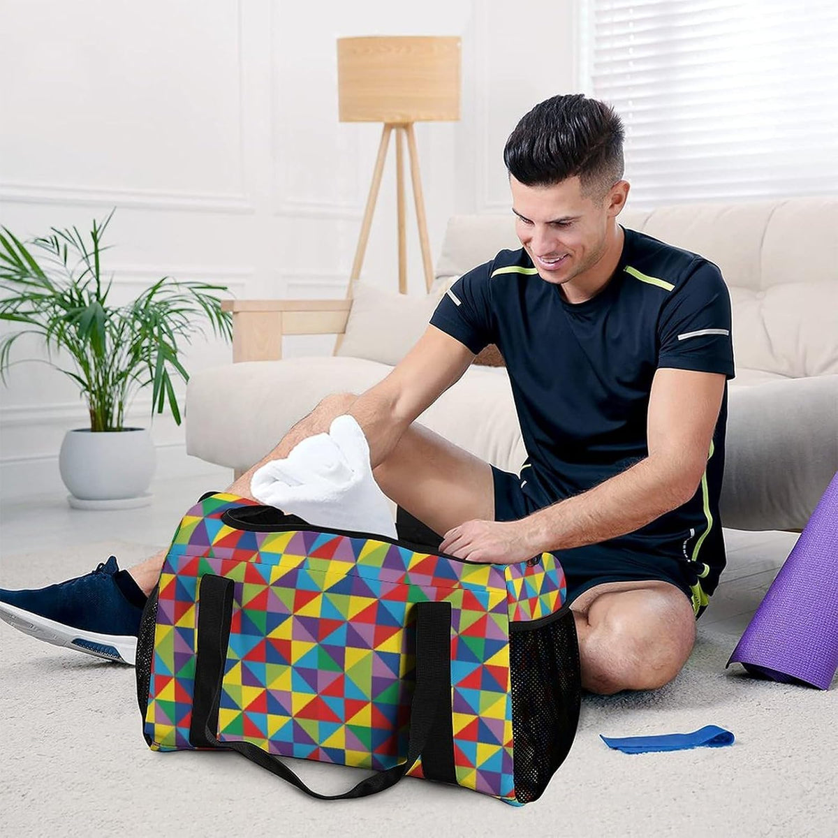Gym Travel Bag Sports Duffel Simple Weekender Overnight Bag Men Women Workout Short Trip