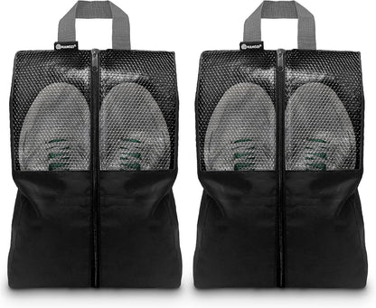 Shoe Bags For Travel, Used As For Storage or Shoe Travel Bag, Space Saving When Travelling With This Travel Shoe Bags For Packing, Waterproof Nylon Sneaker Bag. (Light Purple, 2 Pack, Medium)