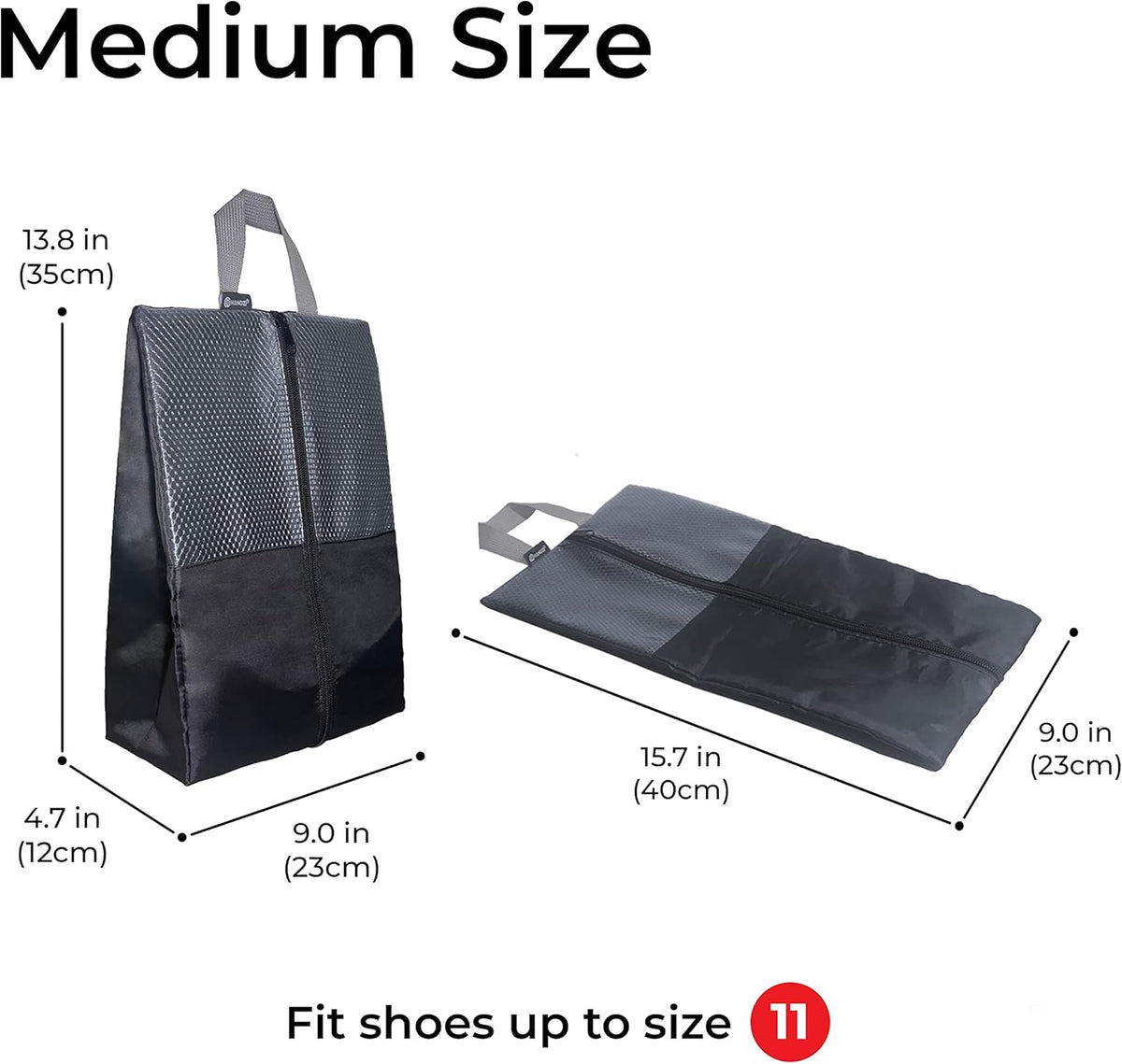 Shoe Bags For Travel, Used As For Storage or Shoe Travel Bag, Space Saving When Travelling With This Travel Shoe Bags For Packing, Waterproof Nylon Sneaker Bag. (Light Purple, 2 Pack, Medium)