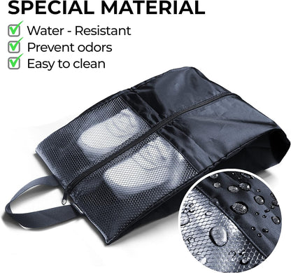 Shoe Bags For Travel, Used As For Storage or Shoe Travel Bag, Space Saving When Travelling With This Travel Shoe Bags For Packing, Waterproof Nylon Sneaker Bag. (Light Purple, 2 Pack, Medium)