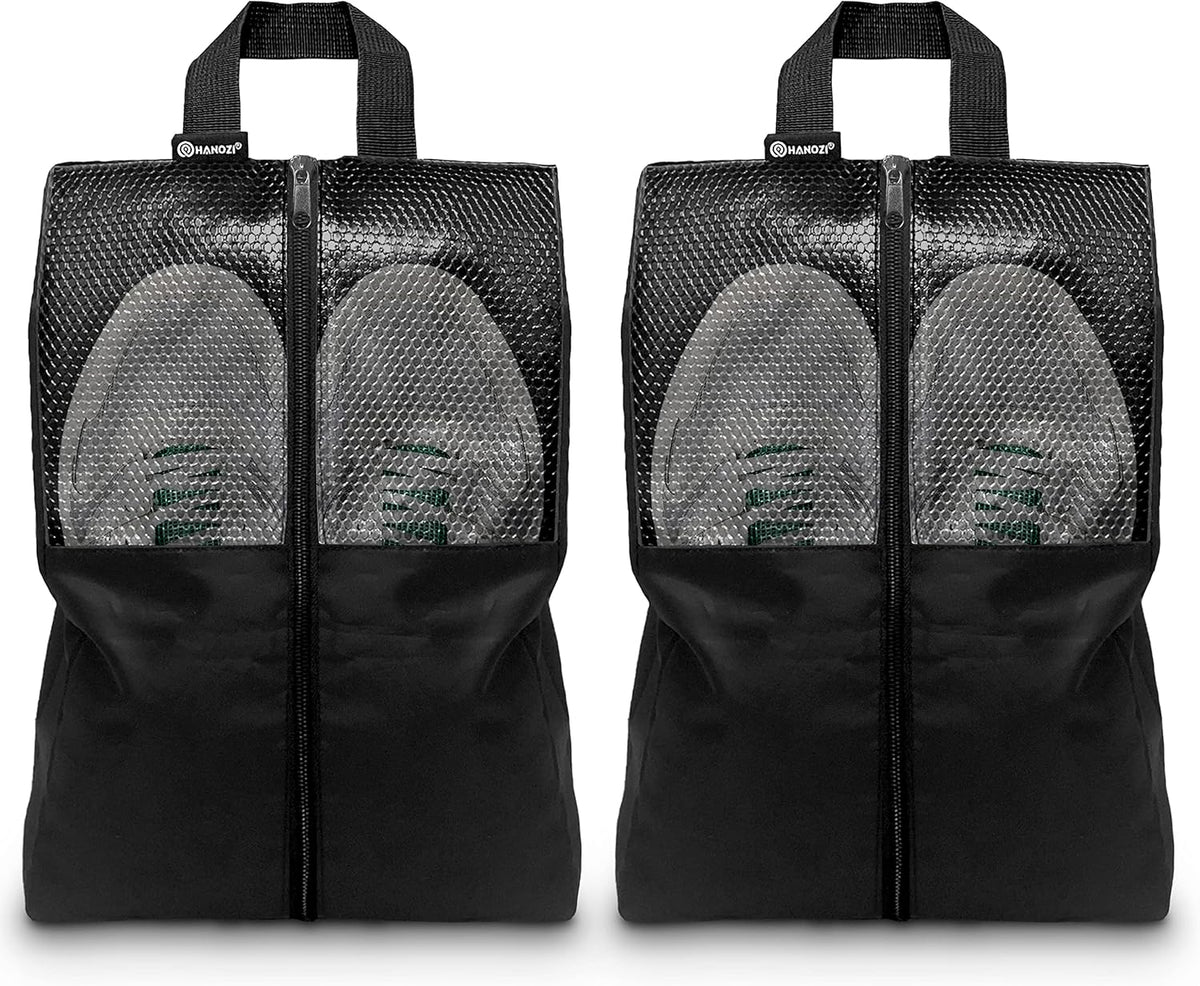 Shoe Bags For Travel, Used As For Storage or Shoe Travel Bag, Space Saving When Travelling With This Travel Shoe Bags For Packing, Waterproof Nylon Sneaker Bag. (Light Purple, 2 Pack, Medium)