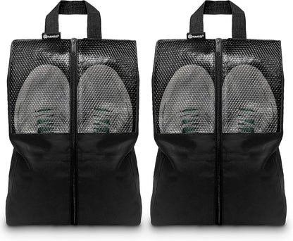 Shoe Bags For Travel, Used As For Storage or Shoe Travel Bag, Space Saving When Travelling With This Travel Shoe Bags For Packing, Waterproof Nylon Sneaker Bag. (Light Purple, 2 Pack, Medium)