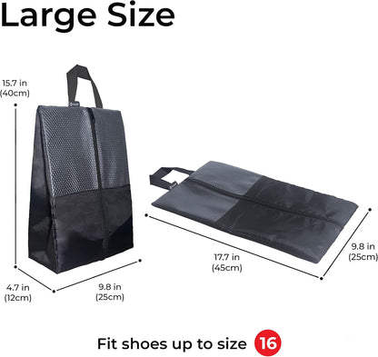 Shoe Bags For Travel, Used As For Storage or Shoe Travel Bag, Space Saving When Travelling With This Travel Shoe Bags For Packing, Waterproof Nylon Sneaker Bag. (Light Purple, 2 Pack, Medium)