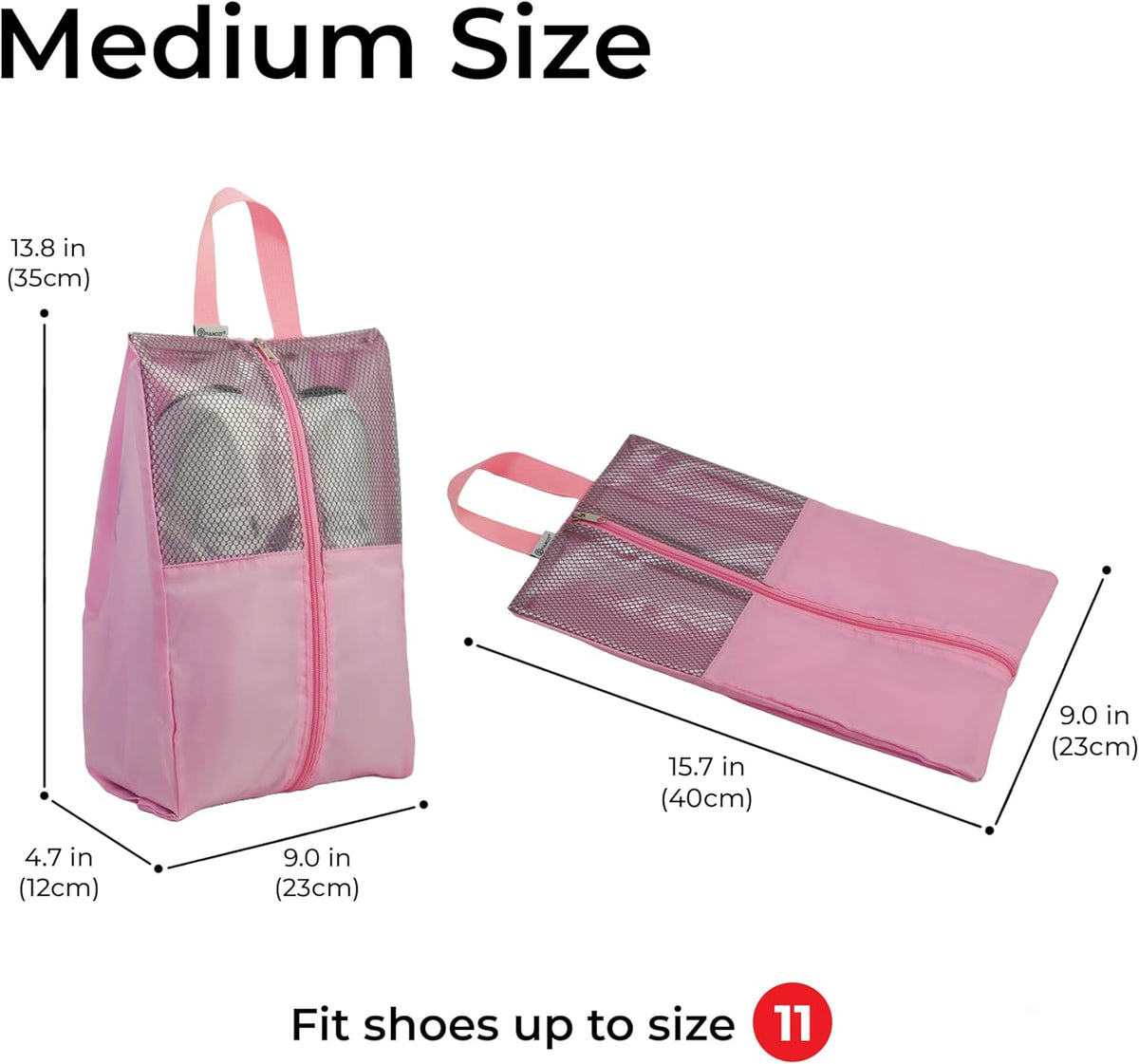 Shoe Bags For Travel, Used As For Storage or Shoe Travel Bag, Space Saving When Travelling With This Travel Shoe Bags For Packing, Waterproof Nylon Sneaker Bag. (Light Purple, 2 Pack, Medium)