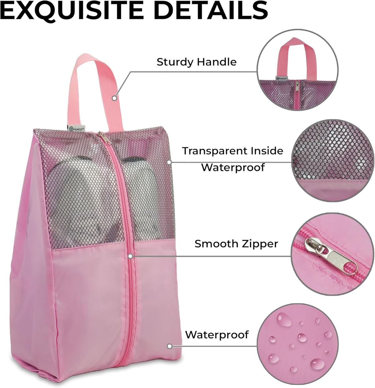 Shoe Bags For Travel, Used As For Storage or Shoe Travel Bag, Space Saving When Travelling With This Travel Shoe Bags For Packing, Waterproof Nylon Sneaker Bag. (Light Purple, 2 Pack, Medium)