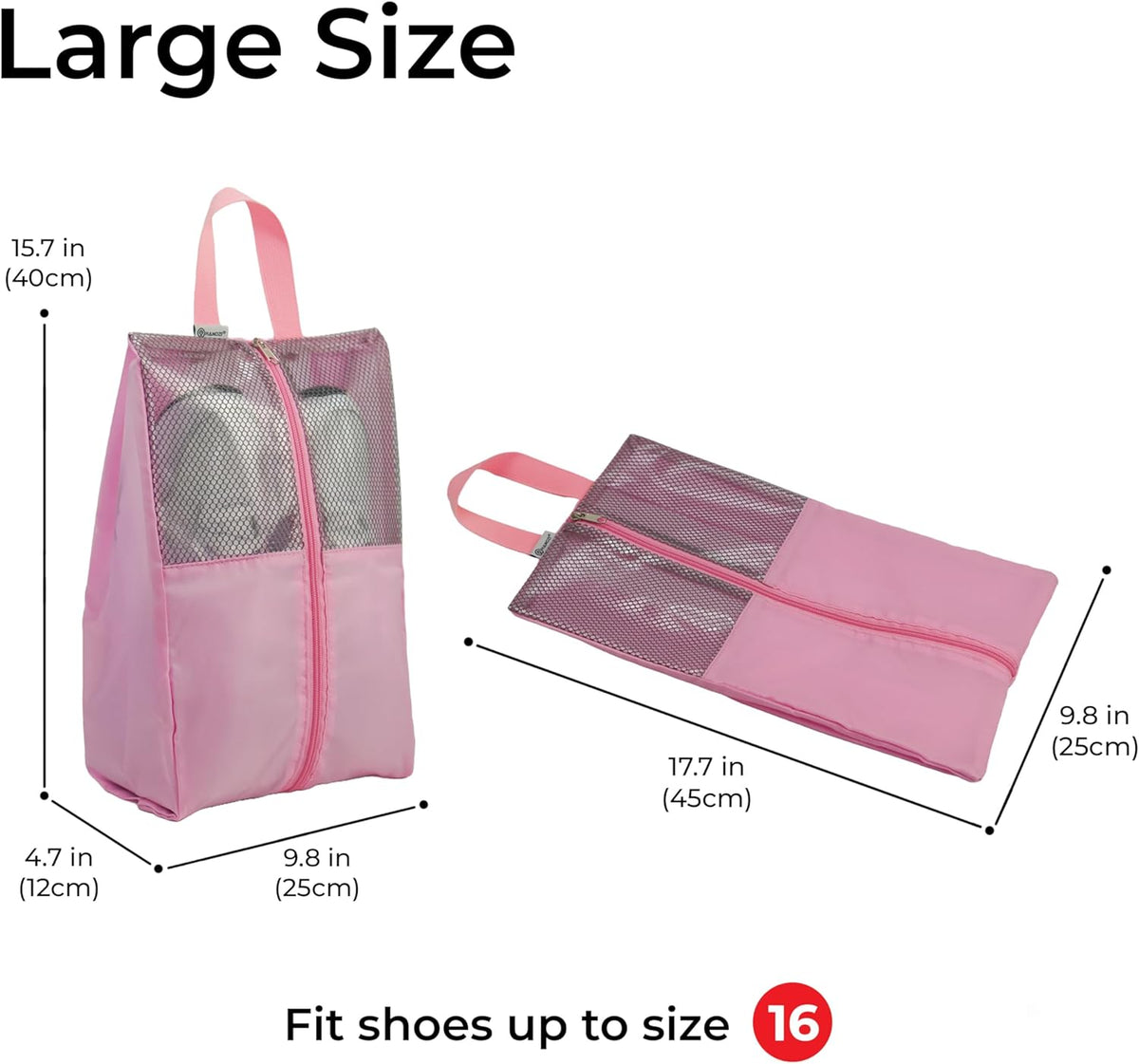Shoe Bags For Travel, Used As For Storage or Shoe Travel Bag, Space Saving When Travelling With This Travel Shoe Bags For Packing, Waterproof Nylon Sneaker Bag. (Light Purple, 2 Pack, Medium)
