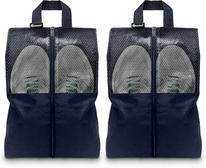 Shoe Bags For Travel, Used As For Storage or Shoe Travel Bag, Space Saving When Travelling With This Travel Shoe Bags For Packing, Waterproof Nylon Sneaker Bag. (Light Purple, 2 Pack, Medium)