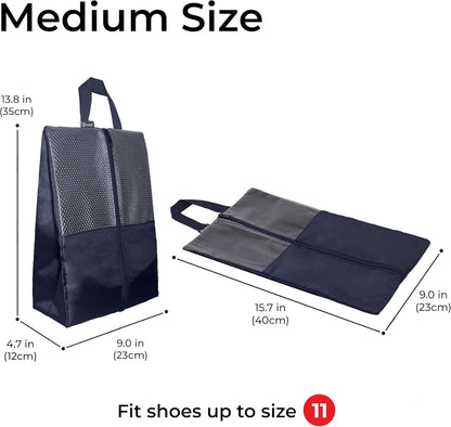 Shoe Bags For Travel, Used As For Storage or Shoe Travel Bag, Space Saving When Travelling With This Travel Shoe Bags For Packing, Waterproof Nylon Sneaker Bag. (Light Purple, 2 Pack, Medium)