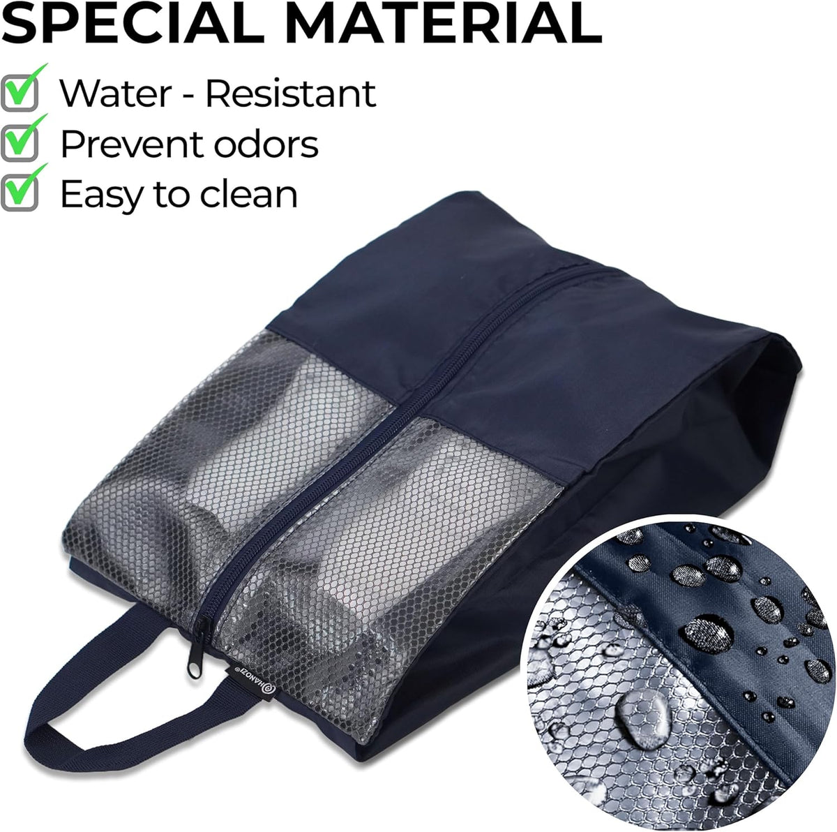 Shoe Bags For Travel, Used As For Storage or Shoe Travel Bag, Space Saving When Travelling With This Travel Shoe Bags For Packing, Waterproof Nylon Sneaker Bag. (Light Purple, 2 Pack, Medium)