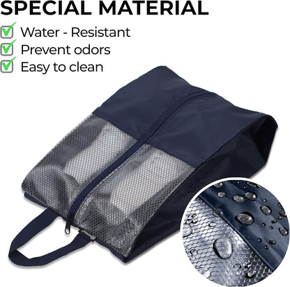 Shoe Bags For Travel, Used As For Storage or Shoe Travel Bag, Space Saving When Travelling With This Travel Shoe Bags For Packing, Waterproof Nylon Sneaker Bag. (Light Purple, 2 Pack, Medium)