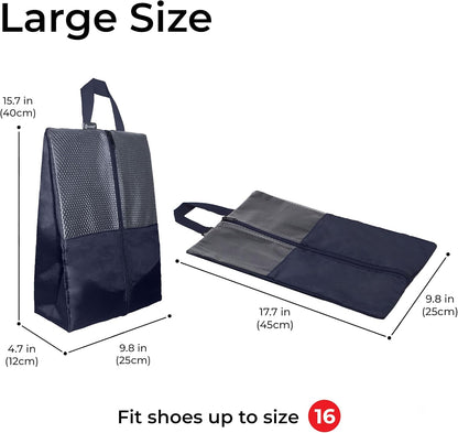 Shoe Bags For Travel, Used As For Storage or Shoe Travel Bag, Space Saving When Travelling With This Travel Shoe Bags For Packing, Waterproof Nylon Sneaker Bag. (Light Purple, 2 Pack, Medium)