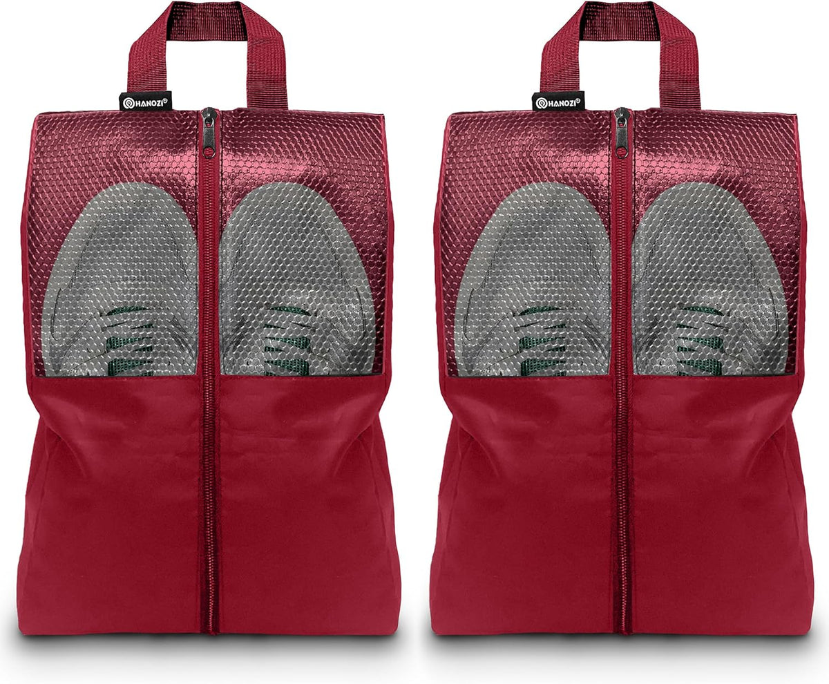 Shoe Bags For Travel, Used As For Storage or Shoe Travel Bag, Space Saving When Travelling With This Travel Shoe Bags For Packing, Waterproof Nylon Sneaker Bag. (Light Purple, 2 Pack, Medium)