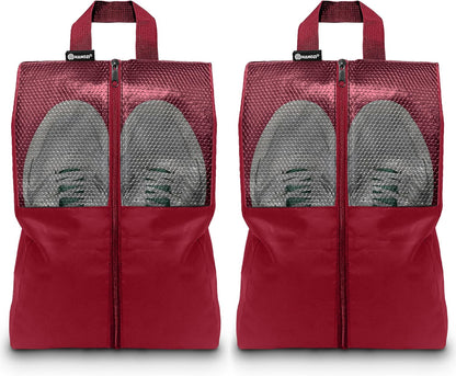 Shoe Bags For Travel, Used As For Storage or Shoe Travel Bag, Space Saving When Travelling With This Travel Shoe Bags For Packing, Waterproof Nylon Sneaker Bag. (Light Purple, 2 Pack, Medium)