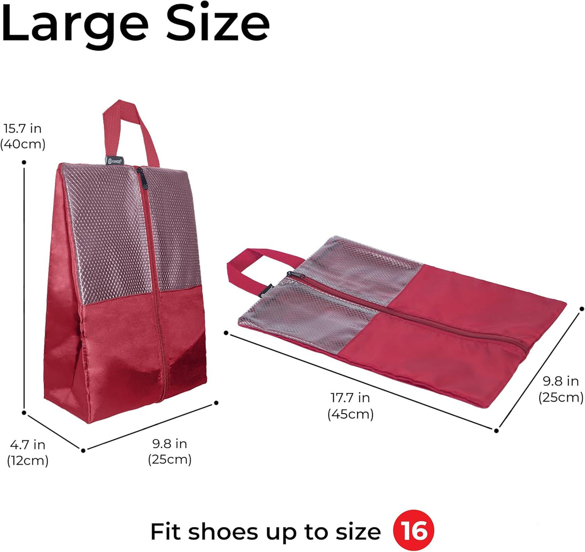 Shoe Bags For Travel, Used As For Storage or Shoe Travel Bag, Space Saving When Travelling With This Travel Shoe Bags For Packing, Waterproof Nylon Sneaker Bag. (Light Purple, 2 Pack, Medium)