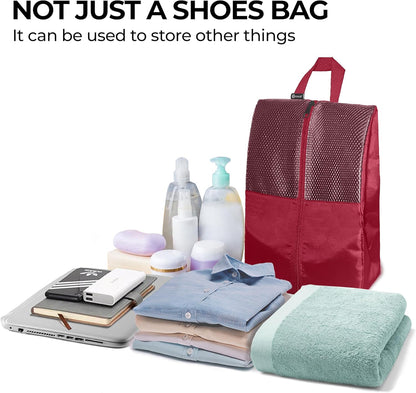Shoe Bags For Travel, Used As For Storage or Shoe Travel Bag, Space Saving When Travelling With This Travel Shoe Bags For Packing, Waterproof Nylon Sneaker Bag. (Light Purple, 2 Pack, Medium)