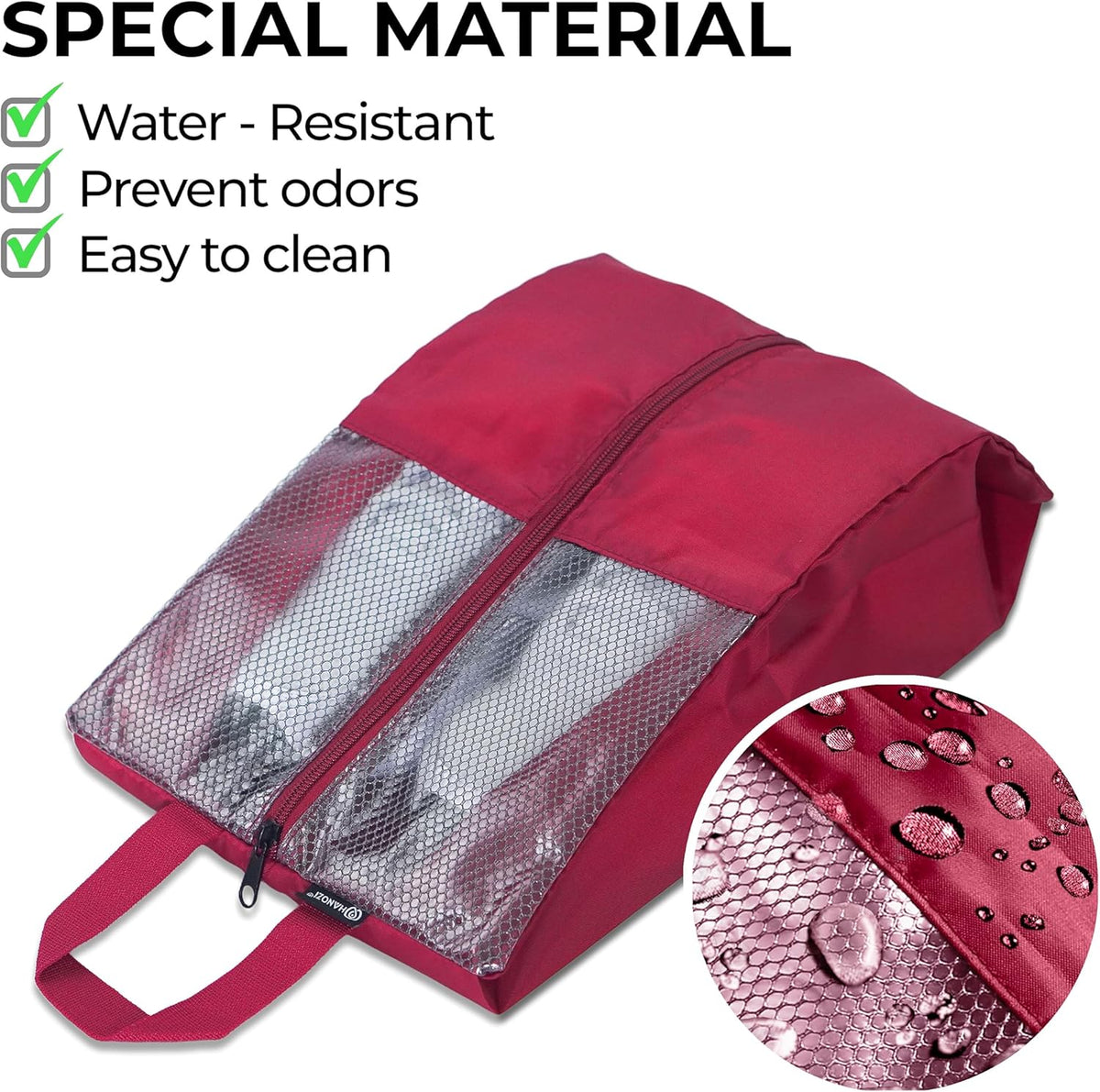 Shoe Bags For Travel, Used As For Storage or Shoe Travel Bag, Space Saving When Travelling With This Travel Shoe Bags For Packing, Waterproof Nylon Sneaker Bag. (Light Purple, 2 Pack, Medium)