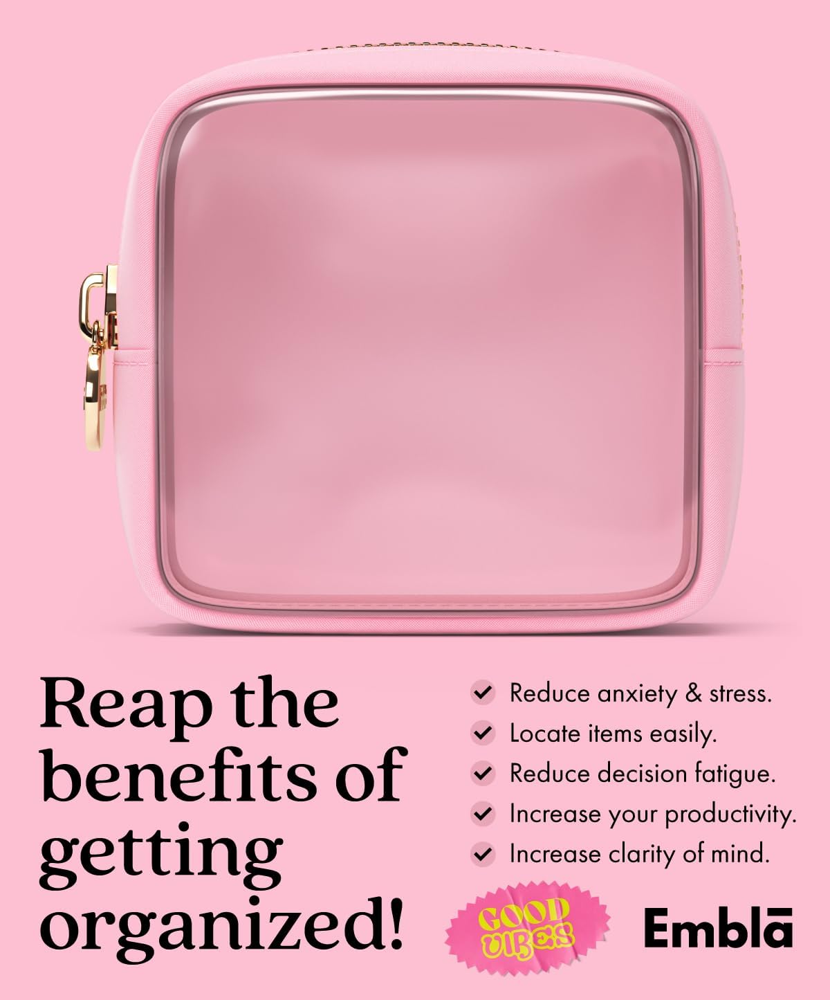 Makeup Bag for Women, Travel Cosmetic Organizer, Waterproof Toiletry Pouch | 2-Sided Clear Small Nylon/PVC Cosmetic Bag with Zipper, Waterproof Beauty Pouch for Purse, Travel Essentials, Make up Case