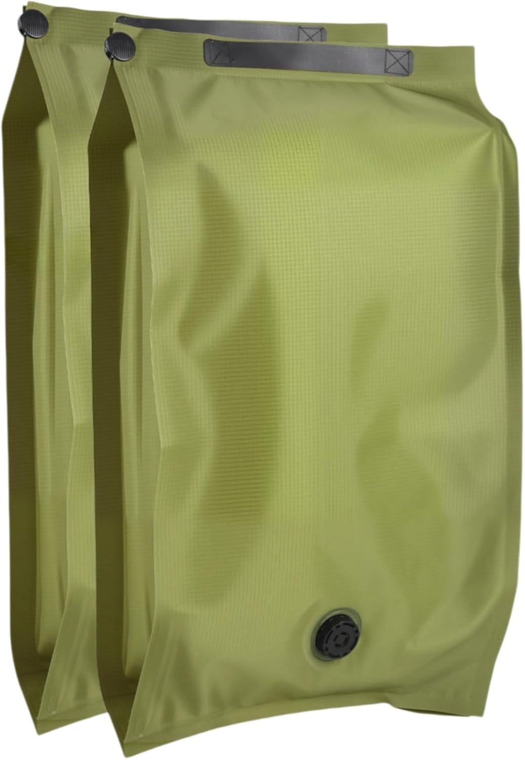 2-Pack Reusable Fabric Vacuum Seal Bags for Clothing Travel - Medium Travel Essentials with Manual Pump, Tear-Resistant Oxford Cloth for Luggage, Closet & Packing Organization (Gery-2M)