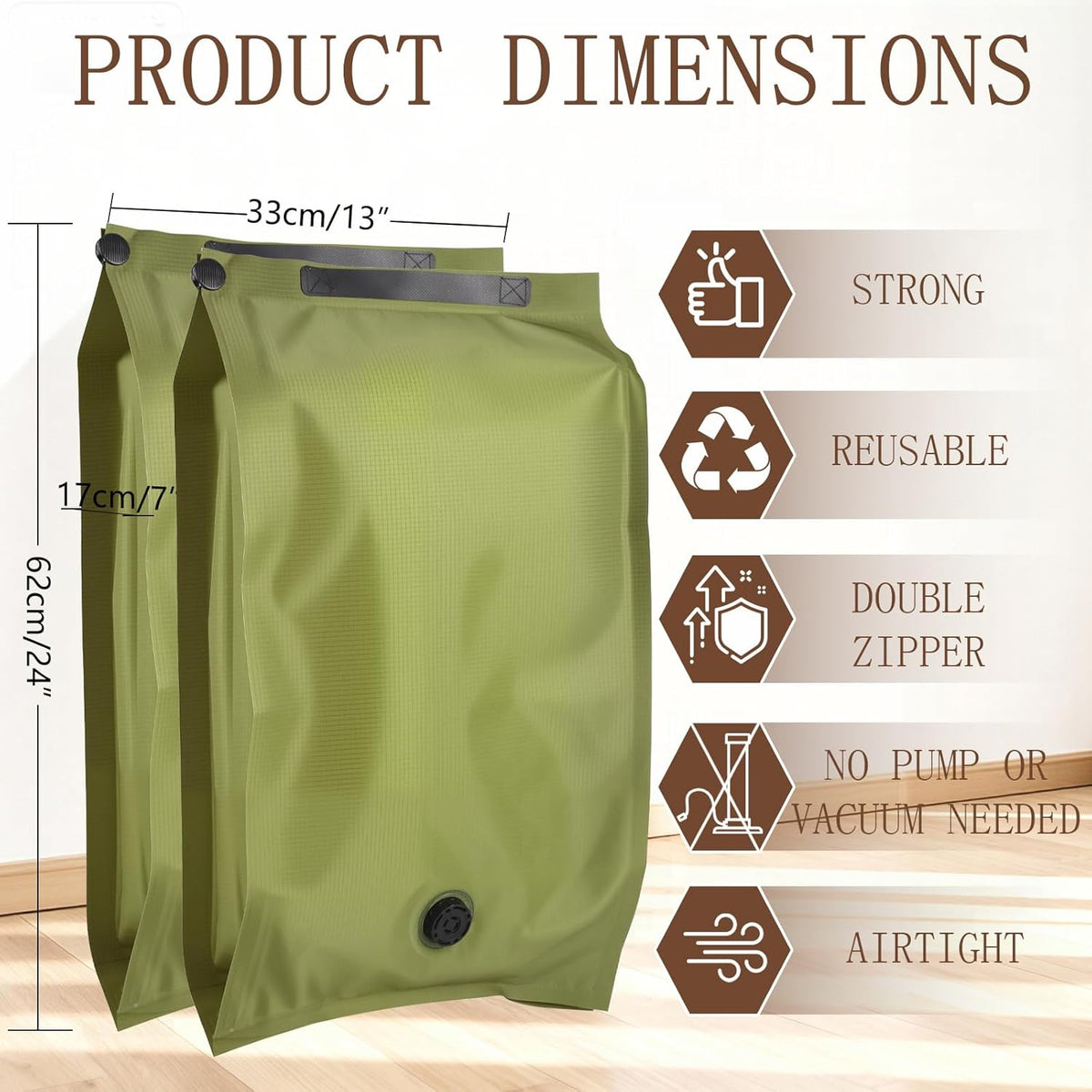 2-Pack Reusable Fabric Vacuum Seal Bags for Clothing Travel - Medium Travel Essentials with Manual Pump, Tear-Resistant Oxford Cloth for Luggage, Closet & Packing Organization (Gery-2M)