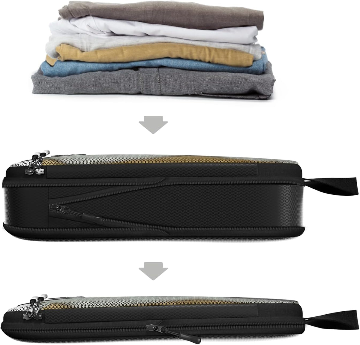 4pc Large Compression Packing Cubes for Travel - Luggage Organizers Suitcases