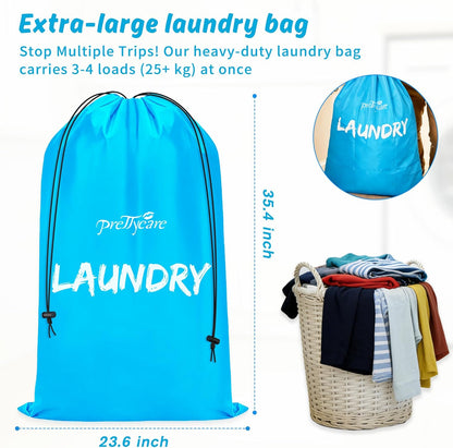 2 XL (35.5 x 23.6 in) Travel Laundry Bags for Delicates, Washable Dirty Clothes Organizer - Easy to Hold 4 Loads of Laundry, Large Enougha for Laundry Hamper or Basket Travel Essentials